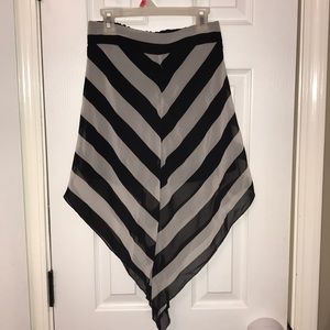 Black and White Chevron Mini Skirt